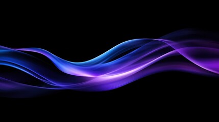 Obraz premium Abstract Blue and Purple Flowing Waves: Serene Digital Art