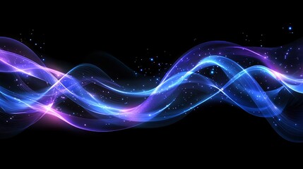 Obraz premium Glowing Blue and Purple Waves: Abstract Energy Art