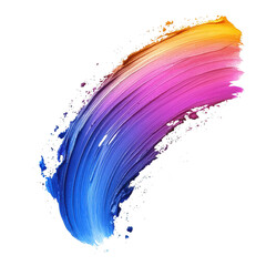 Colorful abstract brushstroke isolated on transparent background