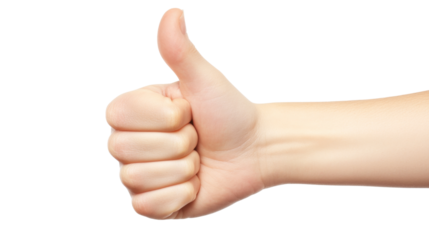 Thumbs up, isolated on transparent background