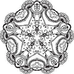 Beautiful flower art and mandala vector design