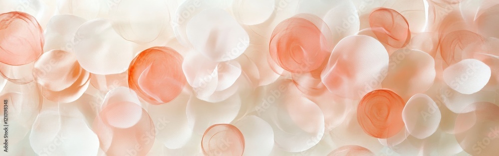 Poster soft cream and pale coral petals create a dreamy backdrop for artistic compositions and serene envir
