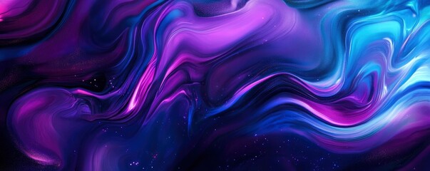 Obraz premium Fluid Abstract Art: Cosmic Swirls of Purple and Blue