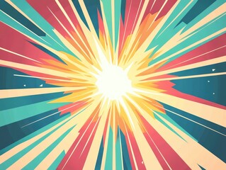 Radiant Burst: A Retro-Style Explosion of Color and Light