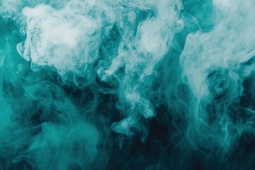 Obraz premium Teal Smoke Swirls: An Ethereal Abstract Composition