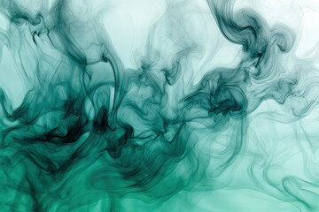 Serene Green Smoke: An Abstract Swirling Artwork