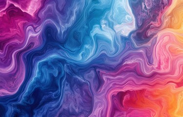 Abstract Swirling Hues: A Vibrant, Colorful Marble Painting
