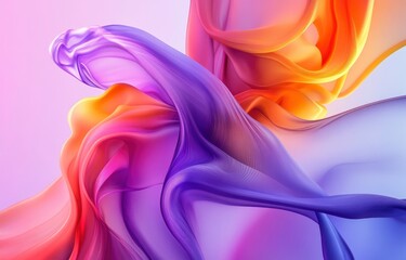 Abstract Fluid Art: Swirling Purple and Orange Hues