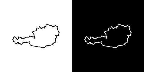 Austria vector icon in thin line style