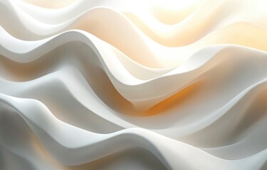Obraz premium Serene White Waves: An Abstract Minimalist Composition