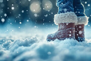 A small child's leg can be seen sticking out from a deep layer of fresh snow while enjoying a winter day filled with snowfall and outdoor fun