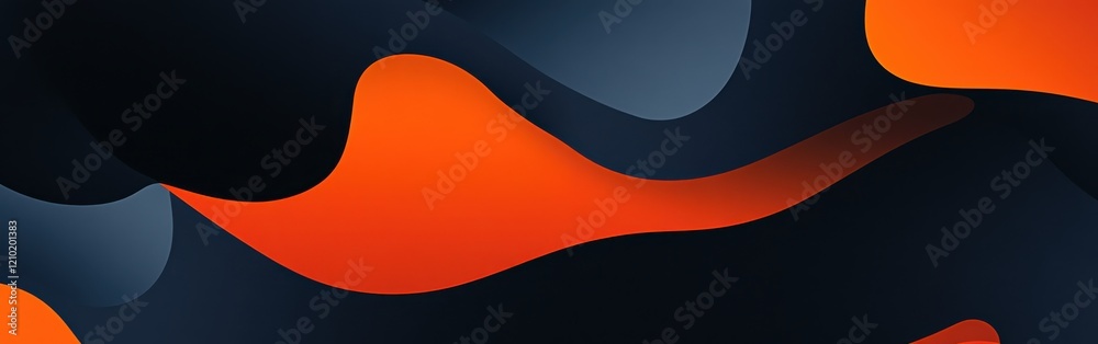 Aufkleber Bold and vibrant abstract graphic featuring deep shades and flowing forms in dynamic interplay of color