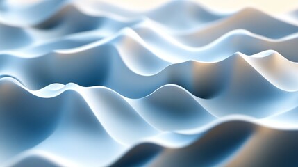 Obraz premium Abstract Blue and White Wavy Landscape
