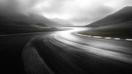 Fast Mountain Race Track Curve