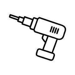 drill icon, drill line art - simple line art of drill, perfect for drill logos and icons