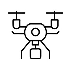 drone icon, drone line art - simple line art of drone, perfect for drone logos and icons
