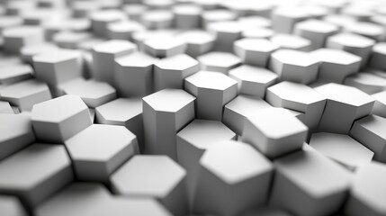 Abstract White Hexagonal Geometric Pattern
