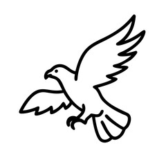 eagle flying icon, eagle flying line art - simple line art of eagle flying, perfect for eagle flying logos and icons