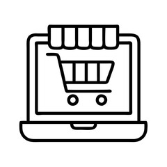 e commerce icon, e commerce line art - simple line art of e commerce, perfect for e commerce logos and icons