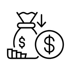 economic bailout icon, economic bailout line art - simple line art of economic bailout, perfect for economic bailout logos and icons