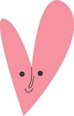 Cute cartoon funny playful heart with face