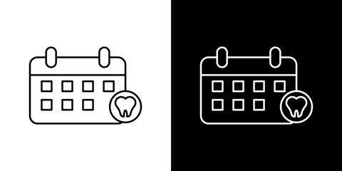 Dental appointment vector icon in thin line style