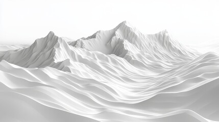 Abstract White Mountain Range Digital Art