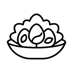 egg salad icon, egg salad line art - simple line art of egg salad, perfect for egg salad logos and icons