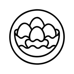 egg salad icon, egg salad line art - simple line art of egg salad, perfect for egg salad logos and icons