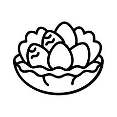 egg salad icon, egg salad line art - simple line art of egg salad, perfect for egg salad logos and icons