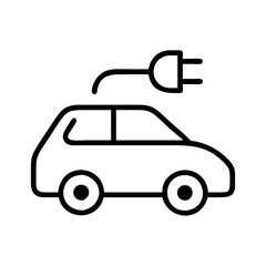 electric car icon, electric car line art - simple line art of electric car, perfect for electric car logos and icons