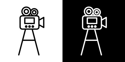 Film making vector icon in thin line style
