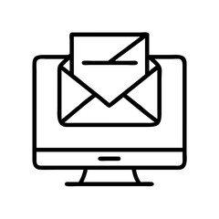 email marketing icon, email marketing line art - simple line art of email marketing, perfect for email marketing logos and icons