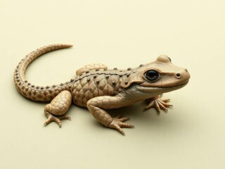 Naklejka premium A small lizard is laying on a white surface