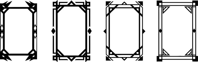Fototapeta premium Set of geometric frames, in art deco style
