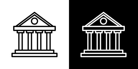 Government Icons vectors. black solid and liner versions