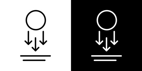 Gravity vector icon in thin line style