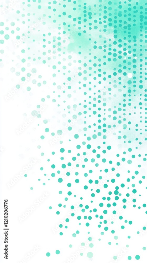 Aufkleber Pastel mint green halftone dots create a serene gradient effect on a soft background perfect for design or decoration