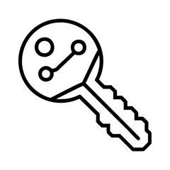 encryption key icon, encryption key line art - simple line art of encryption key, perfect for encryption key logos and icons