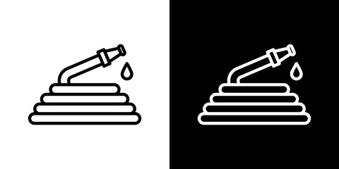 Hose vector icon in thin line style
