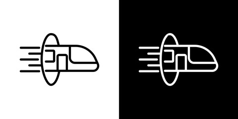 Hyperloop vector icon in thin line style