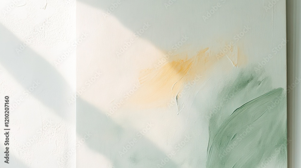 Poster Minimalist white canvas with soft pencil strokes creating a tranquil and abstract composition
