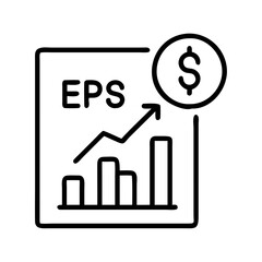 eps earnings per share icon, eps earnings per share line art - simple line art of eps earnings per share, perfect for eps earnings per share logos and icons