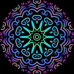 caleidoscope classic gradient flower art pattern of traditional tenun batik ethnic dayak ornament for wallpaper ads background sticker or clothing	