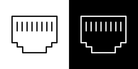 Lan vector icon in thin line style
