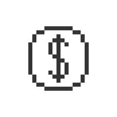 dollar coin pixel art retro