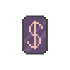 dollar coin pixel art retro