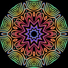 caleidoscope classic gradient flower art pattern of traditional tenun batik ethnic dayak ornament for wallpaper ads background sticker or clothing	