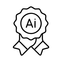 ethical ai badge icon, ethical ai badge line art - simple line art of ethical ai badge, perfect for ethical ai badge logos and icons