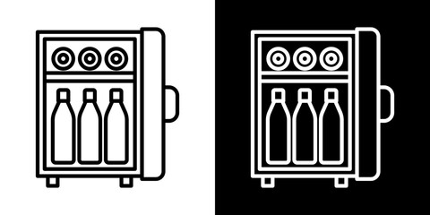Minibar vector icon in thin line style